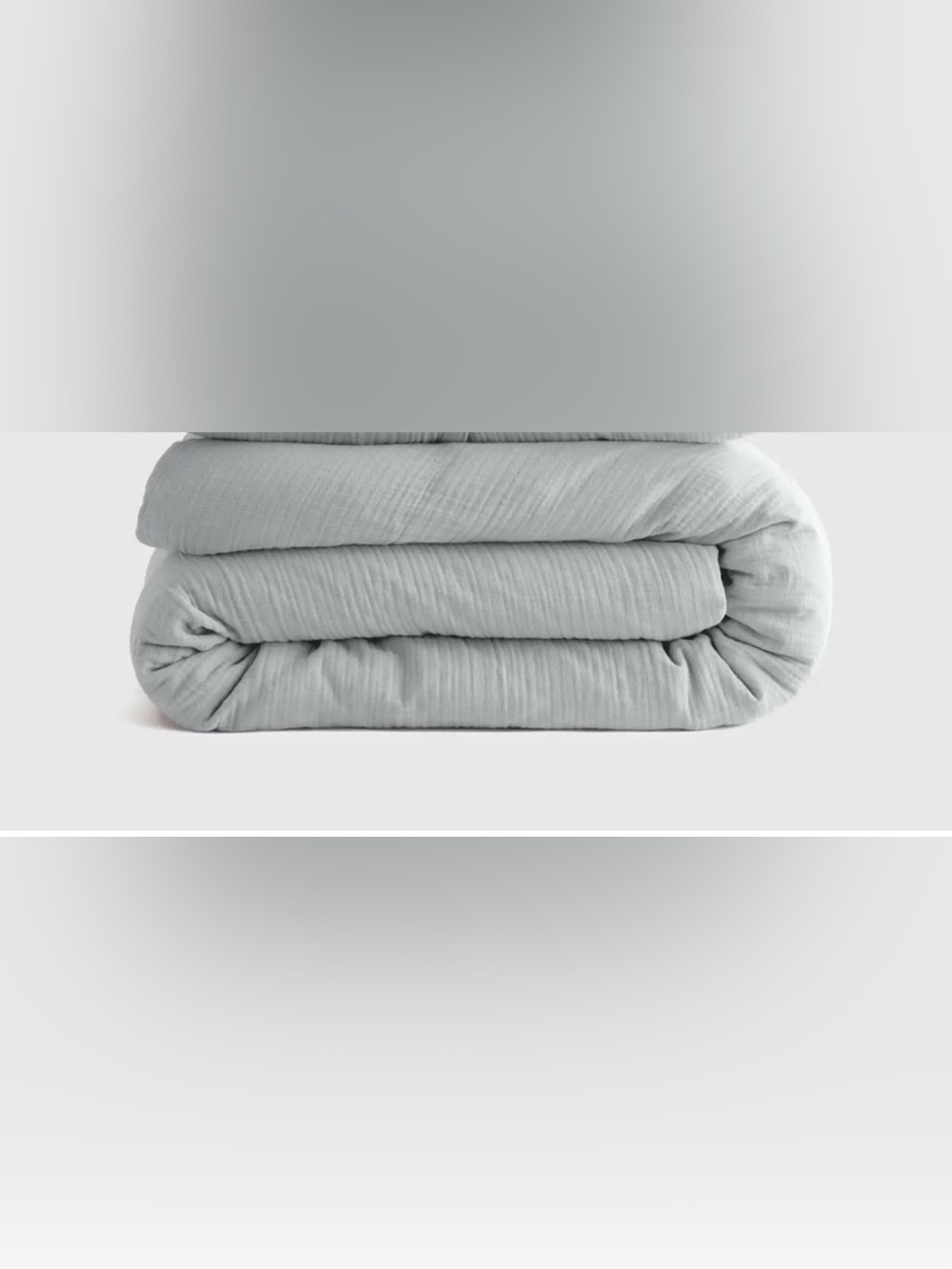QUINCE Organic Airy Gauze Duvet Cover in Light Grey Buttons Full/Queen - NWOT